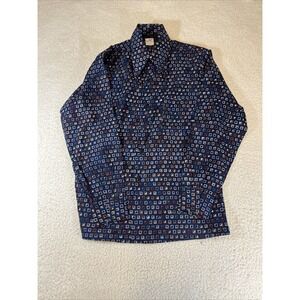 Don Loper Duke Of Hollywood Button Up Shirt Men's Large Geometric